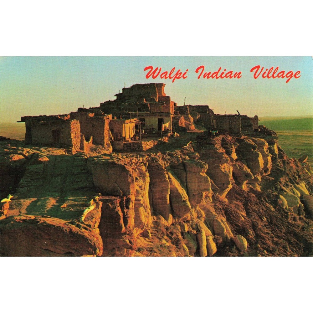 Vintage Walpi Indian Village Hopi Mesa Arizona Postcard Ray Manley Petley K80A - Picture 1 of 2